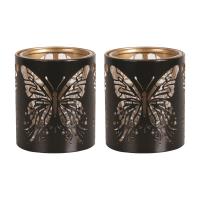Aroma Black & Gold Butterfly 2 Tealight & Votive Holder Set Extra Image 1 Preview